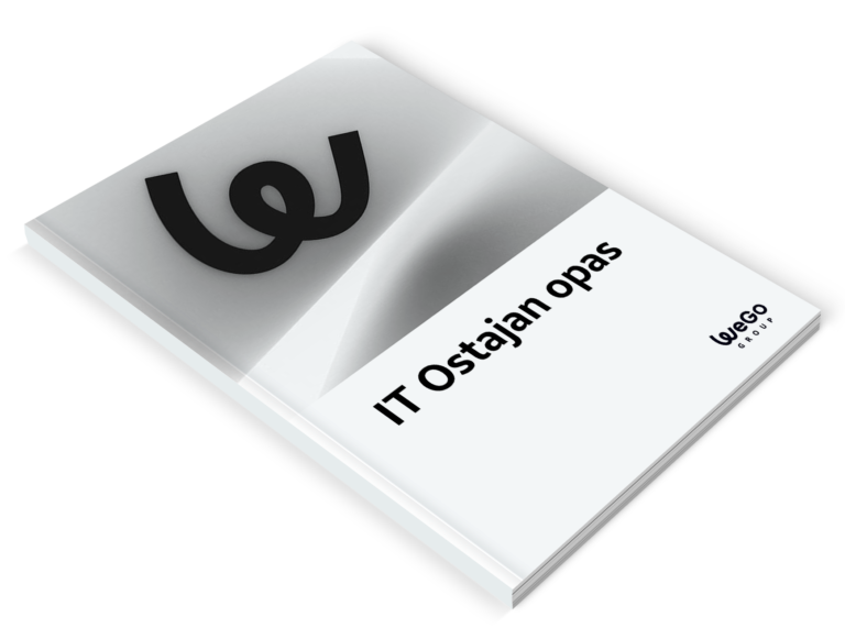 IT-ulkoistuspaveluiden ostajan oppaan kansi ja WeGo Groupin logo