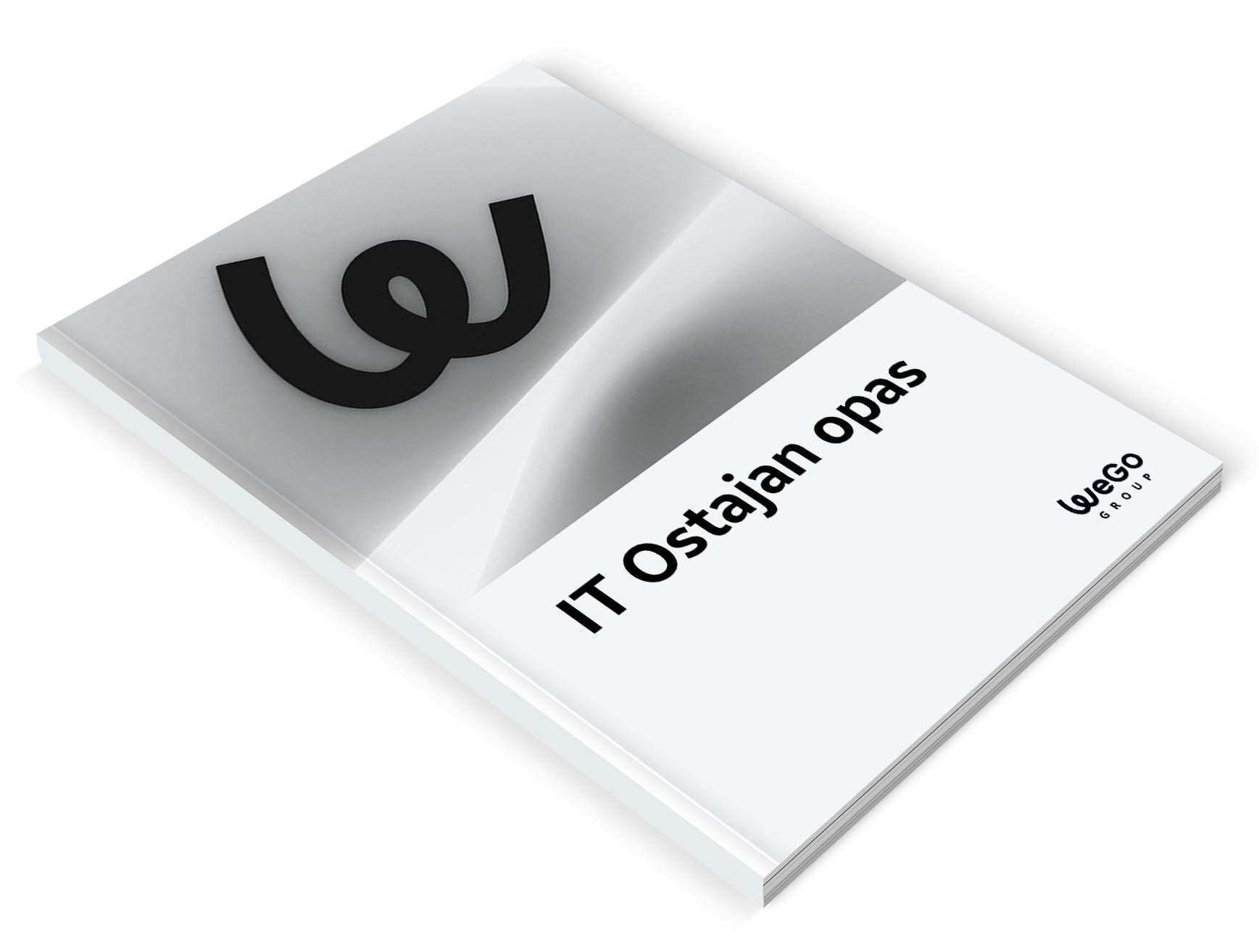 Kuva kirjan kannesta, jossa on WeGo Groupin logo ja teksti "IT ostajan opas"